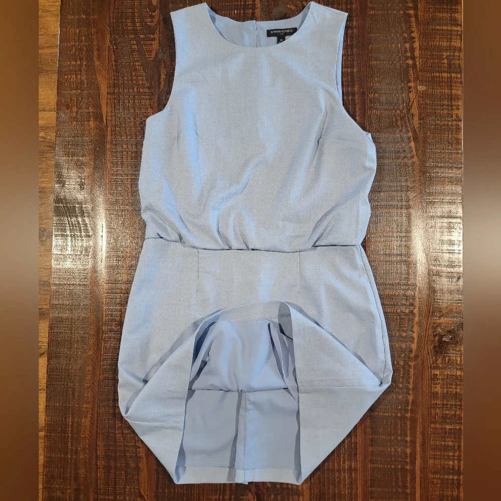 Banana Republic Sculpted‎ Blousant-Waist Mini Dress Size 10 EUC Blue Stretch